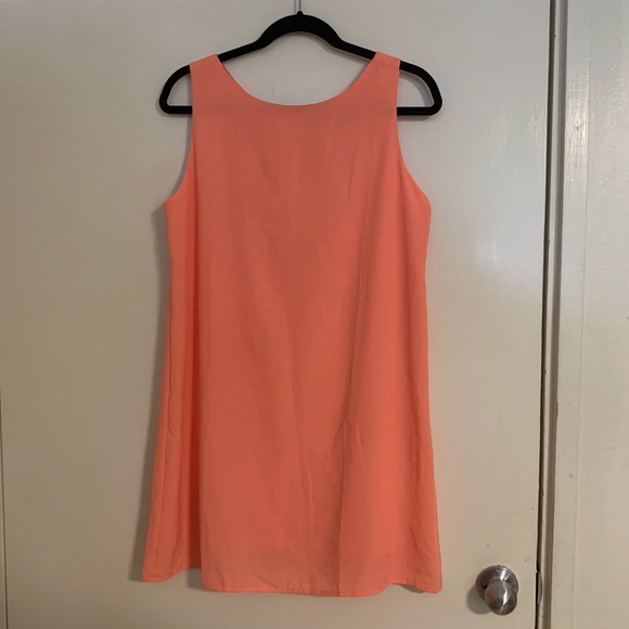 Salmon Shift Dress with Bow Back - Picture 1 of 3